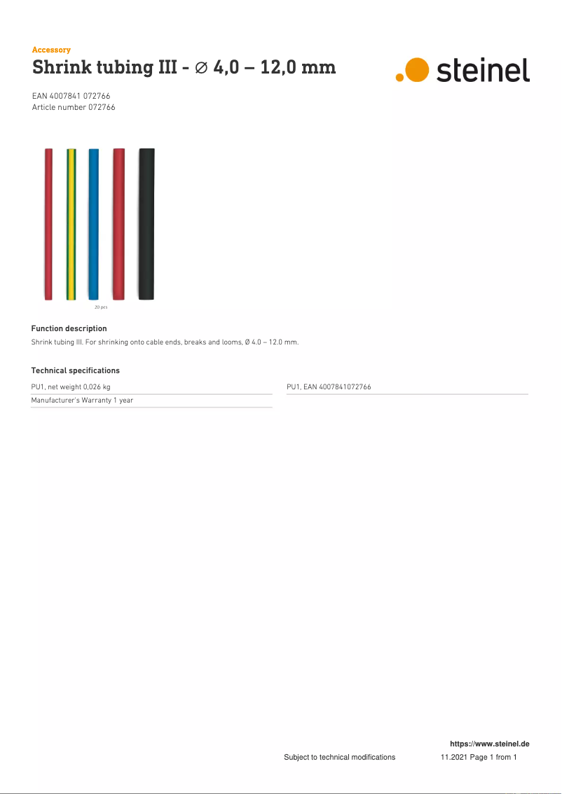 Page 1 de la notice Manuel utilisateur Steinel Krimpkous III