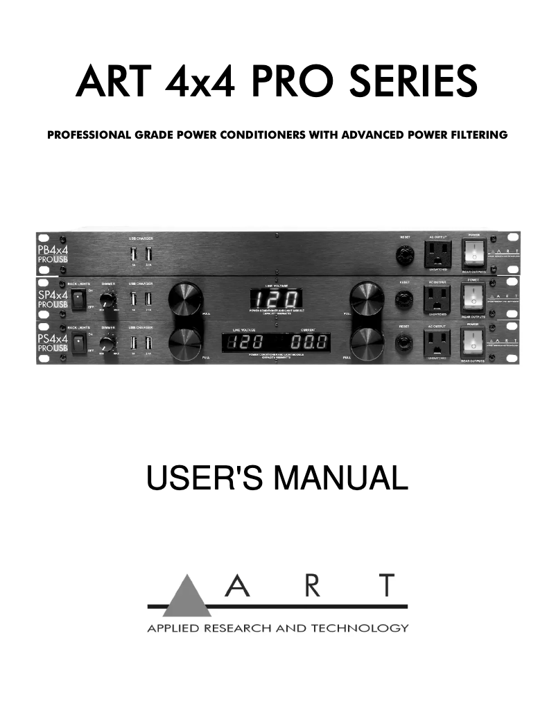 Page n°1 - Manuel utilisateur ART SP4x4 PRO USB