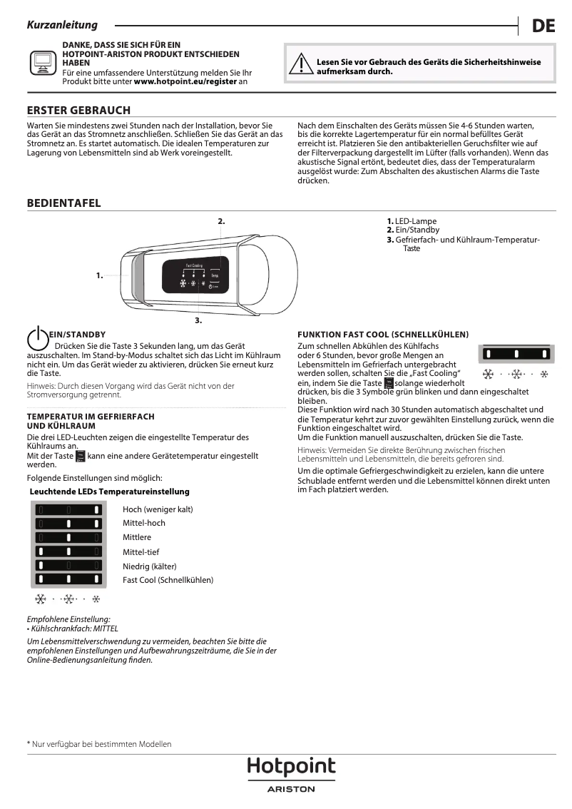 Page 1 de la notice Manuel utilisateur Hotpoint BD 2422 S/HA 1
