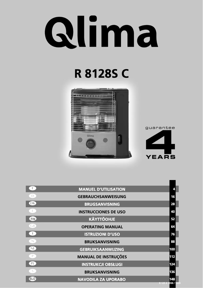 Page n°1 - Manuel utilisateur Qlima R8128SC