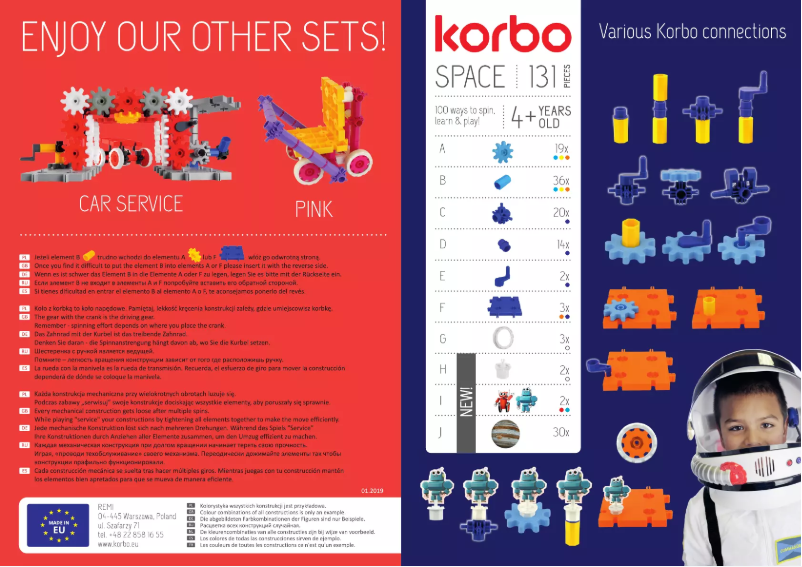 Page n°1 - Manuel utilisateur Korbo Space 131