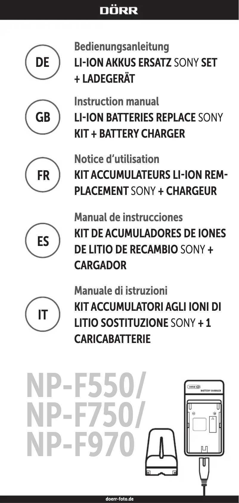 Página 1 del manual Manual de usuario Dörr NP-F970