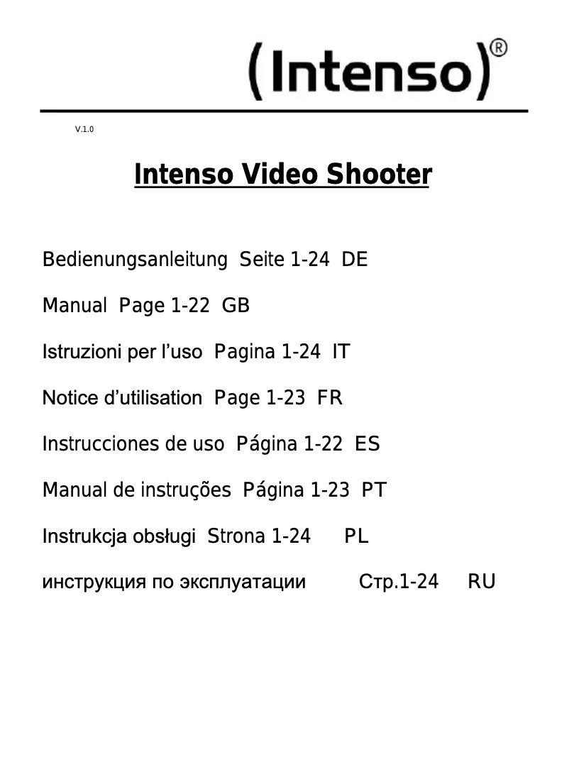 Página 1 del manual Manual de usuario Intenso Video Shooter