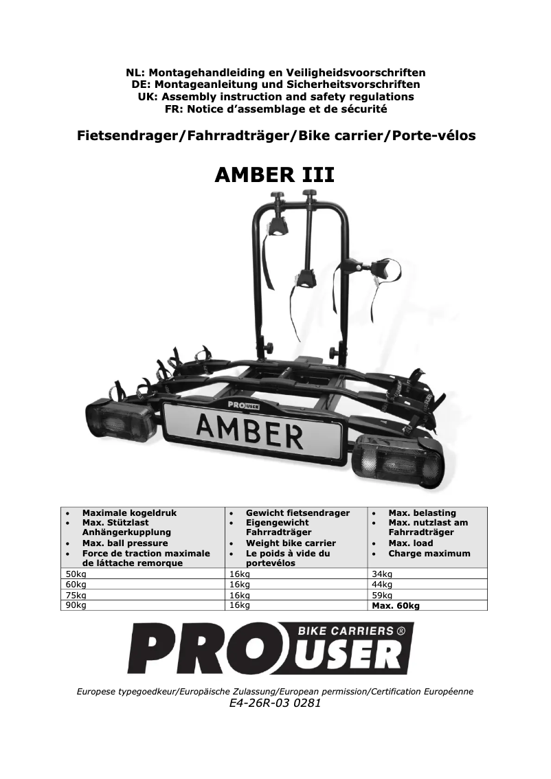 Image de la première page du manuel de l'appareil Amber III