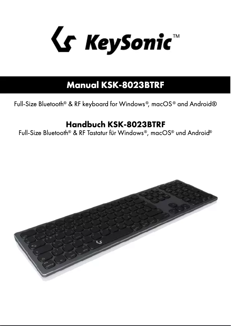 Image de la première page du manuel de l'appareil KSK-8023BTRF