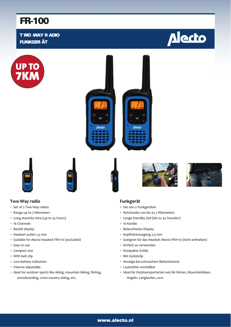 Image de la première page du manuel de l'appareil FR-100