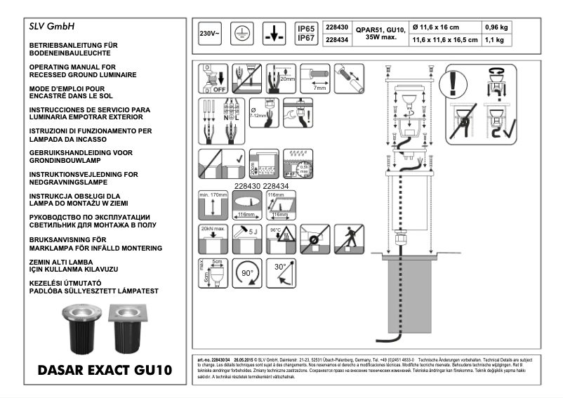 Page 1 de la notice Manuel utilisateur SLV 228434