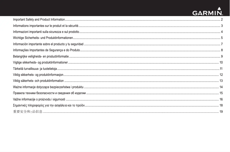 Page 1 de la notice Instructions de sécurité Garmin Meteor 300