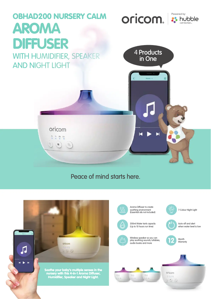 Página 1 del manual Ficha técnica Oricom OBHAD200