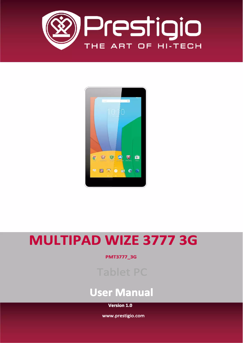 Page n°1 - Manuel utilisateur Prestigio MultiPad Color 2 3G