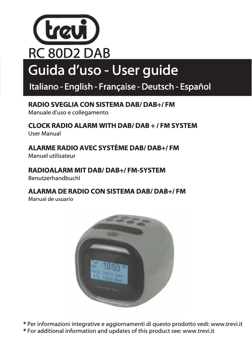 Page n°1 - Manuel utilisateur Trevi RC 80D2 DAB