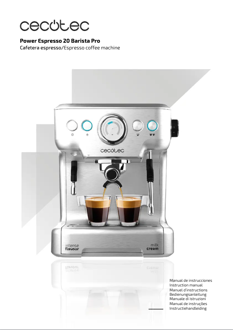 Page 1 de la notice Manuel utilisateur Cecotec Power Espresso 20 Barista Pro
