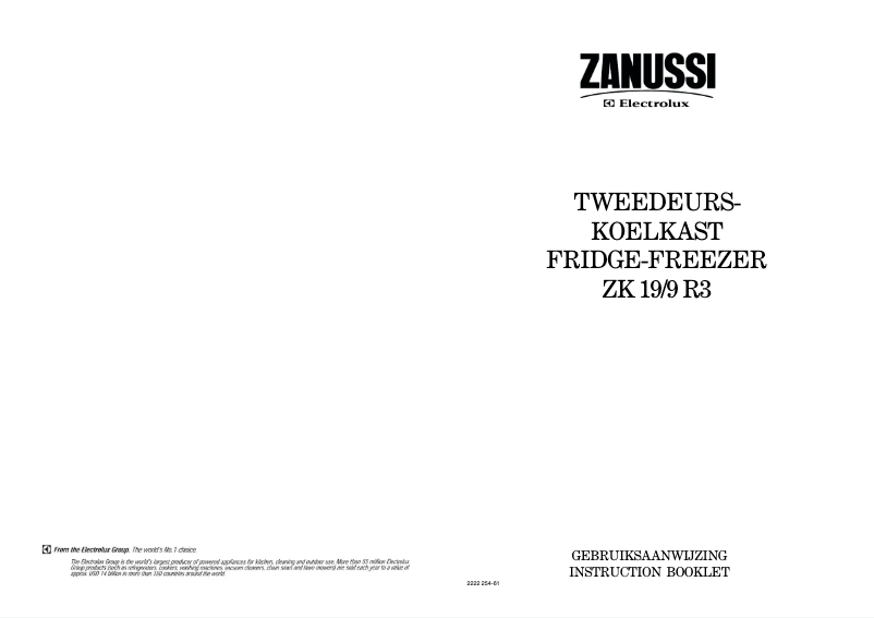 Image de la première page du manuel de l'appareil ZK 19/9 r3