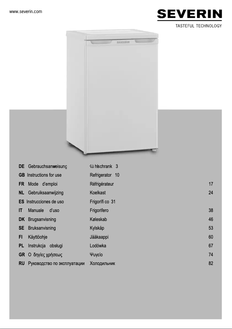 Page 1 de la notice Manuel utilisateur Severin KS 9836