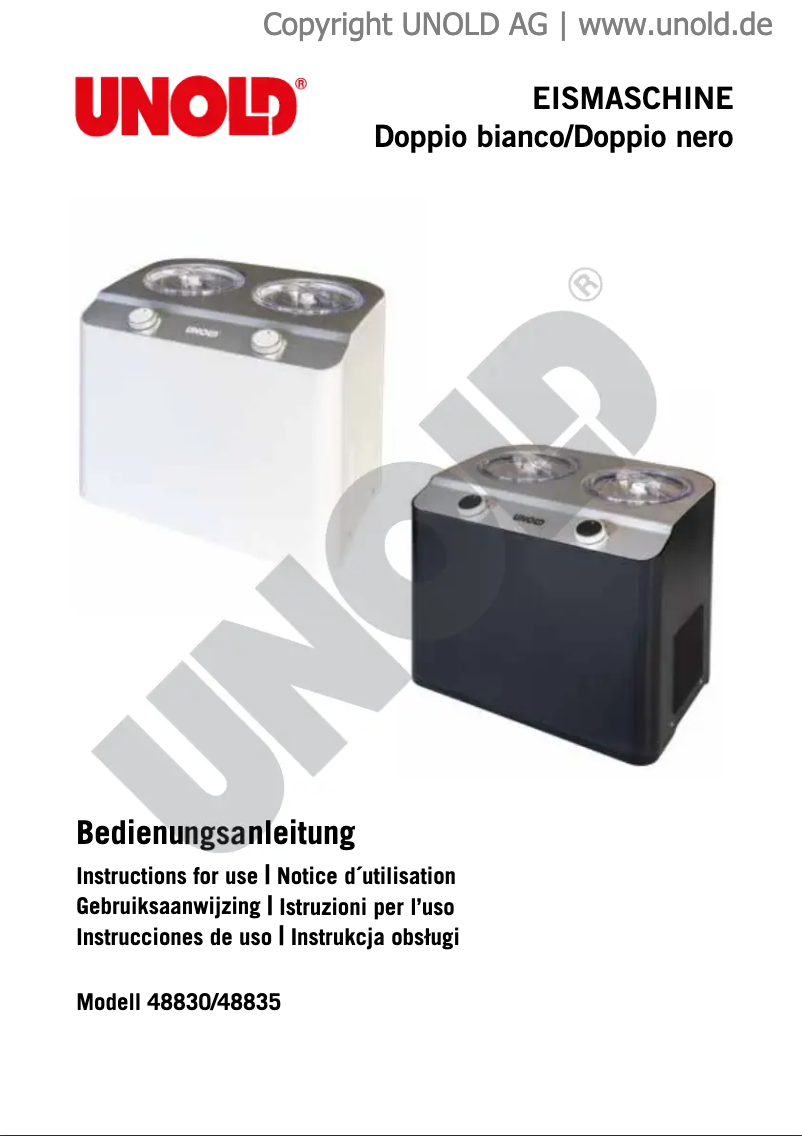 Page 1 de la notice Manuel utilisateur Unold Doppio 48835