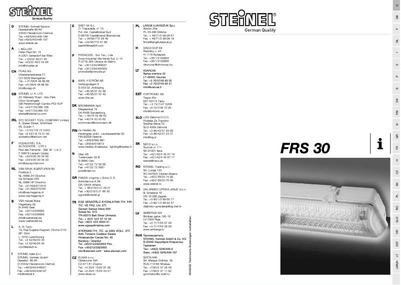 Page 1 de la notice Manuel utilisateur Steinel FRS 30