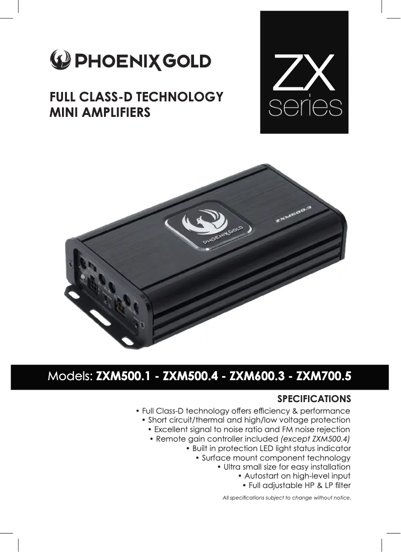 Image de la première page du manuel de l'appareil ZXM700.5