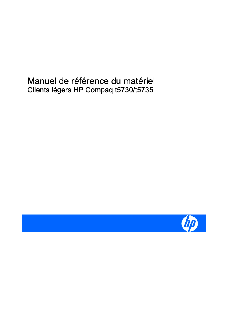 Page n°1 - Manuel utilisateur HP Compaq t5730