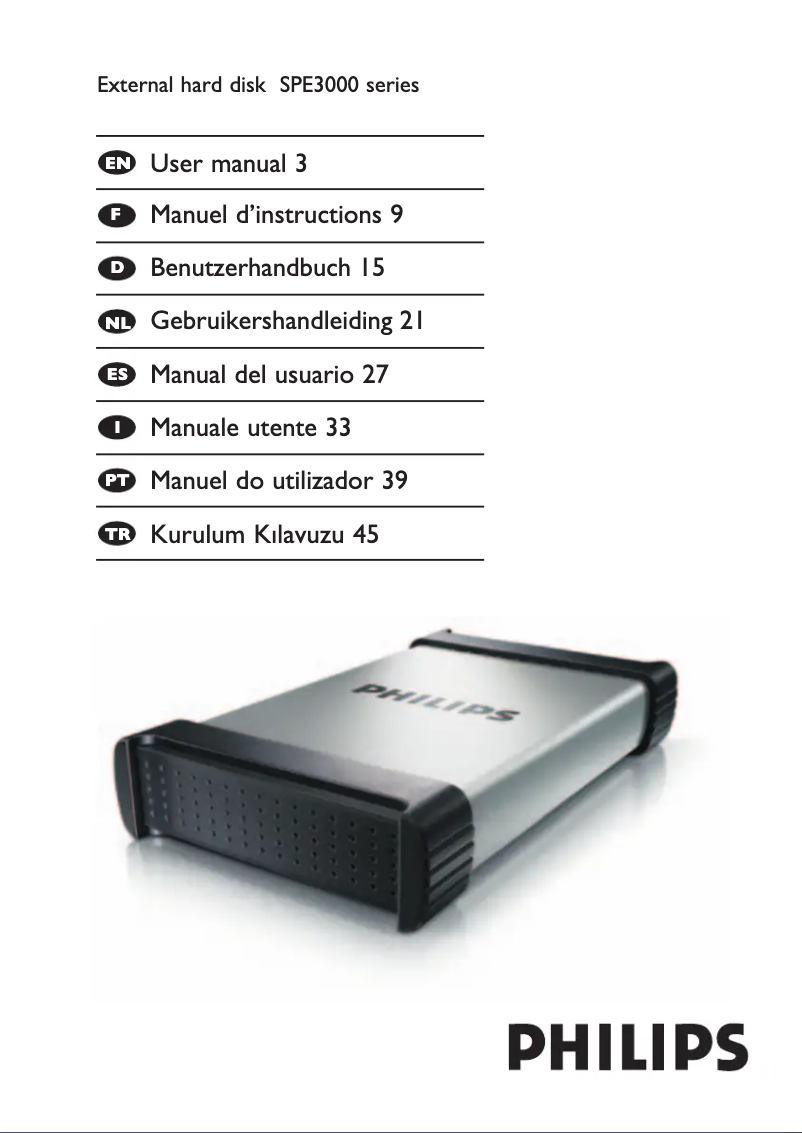 Page 1 de la notice Manuel utilisateur Philips SPE3051