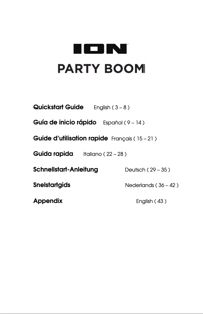 Page 1 de la notice Manuel utilisateur ION Party Boom