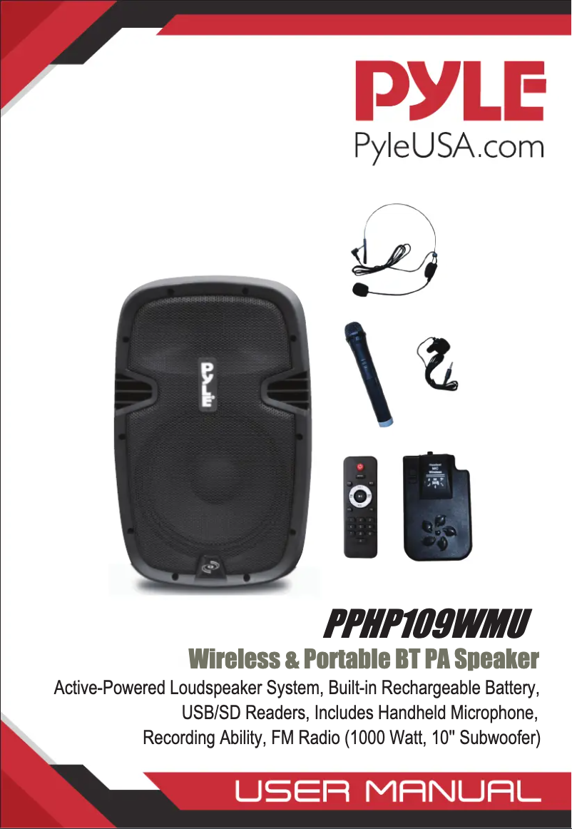 Page n°1 - Manuel utilisateur Pyle PPHP109WMU