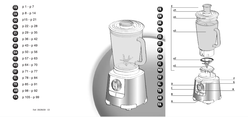 Page 1 de la notice Manuel utilisateur Moulinex LM800 Mastermix