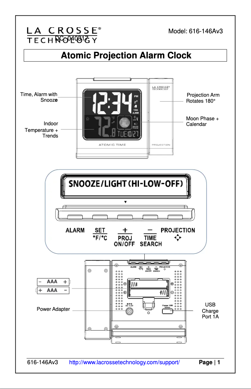 Página 1 del manual Manual de usuario La Crosse Technology 616-146AV3