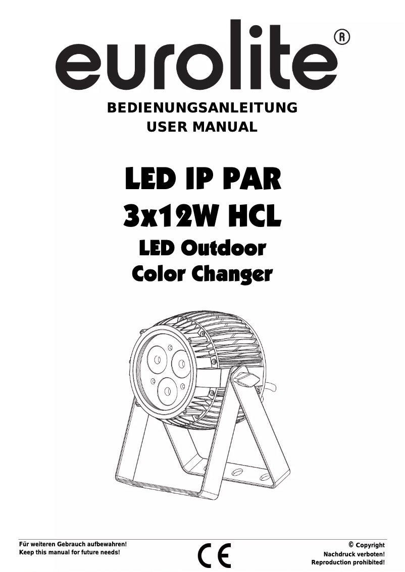 Page n°1 - Manuel utilisateur Eurolite LED IP PAR 3x12W