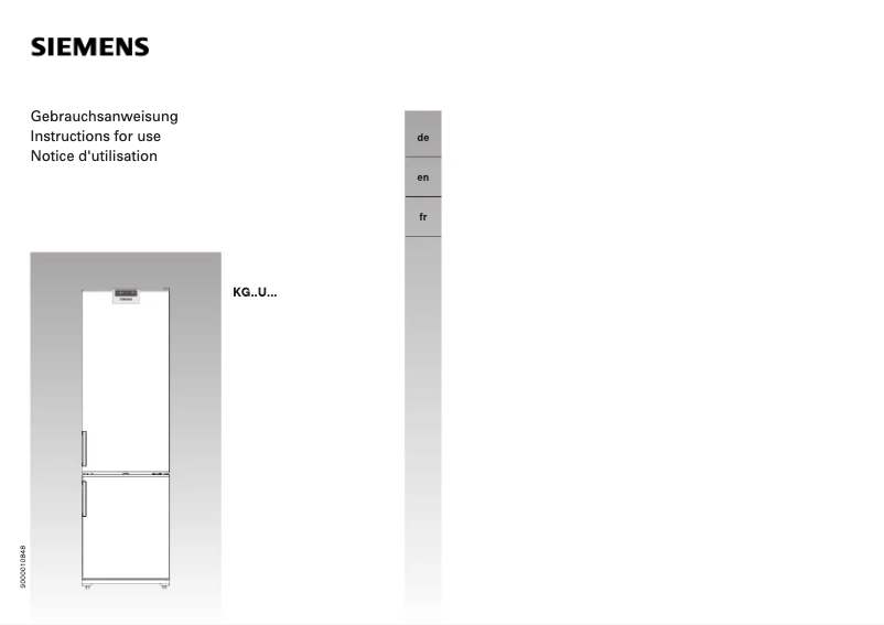 Page n°1 - Manuel utilisateur Siemens KG44U123FF