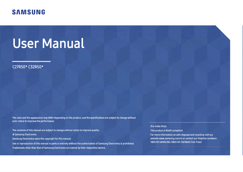 Page n°1 - Manuel utilisateur Samsung C32R500FHC