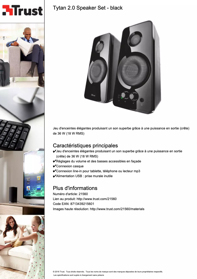 Page n°1 - Manuel utilisateur Trust Tytan