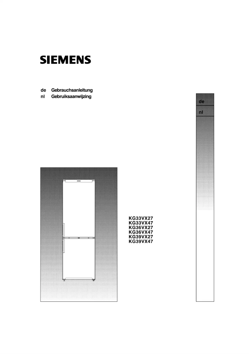 Page 1 de la notice Manuel utilisateur Siemens KG39VX47