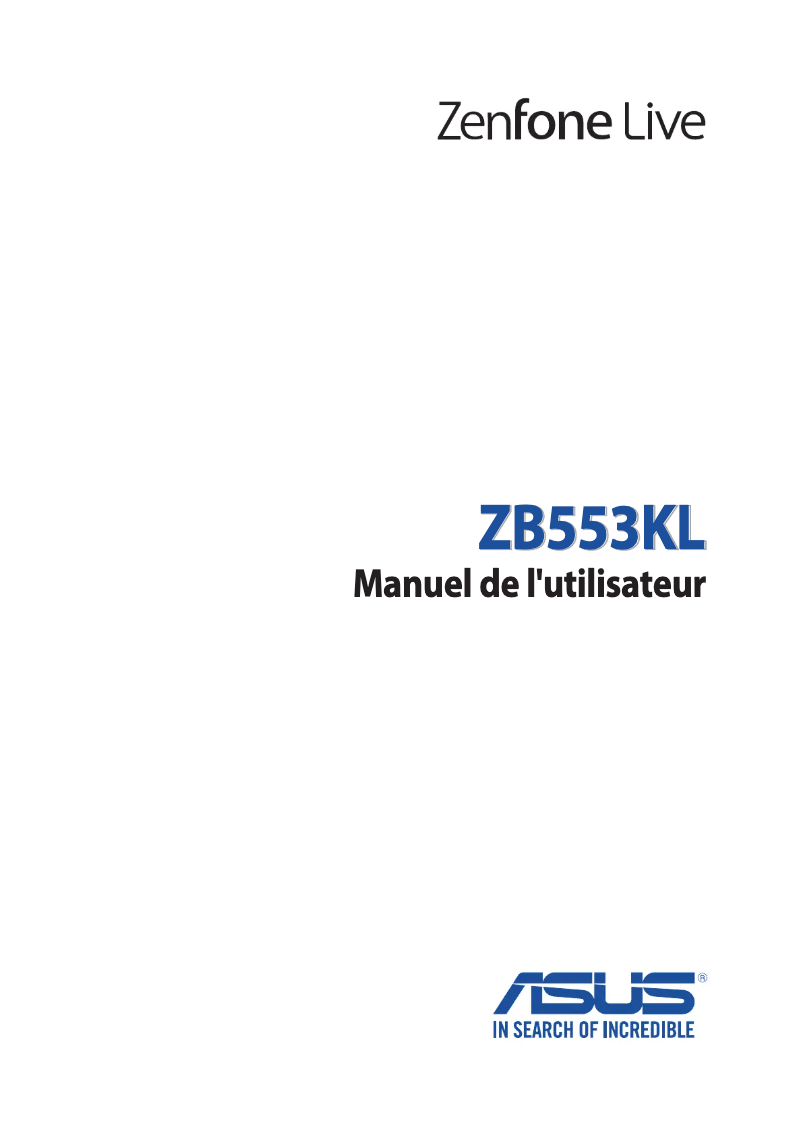 Image de la première page du manuel de l'appareil ZenFone 4 Selfie ZB553KL