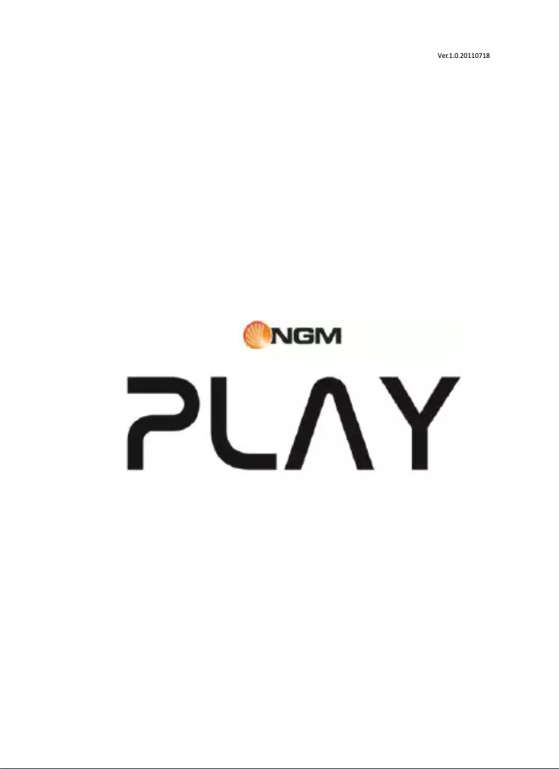 Page n°1 - Manuel utilisateur NGM Play