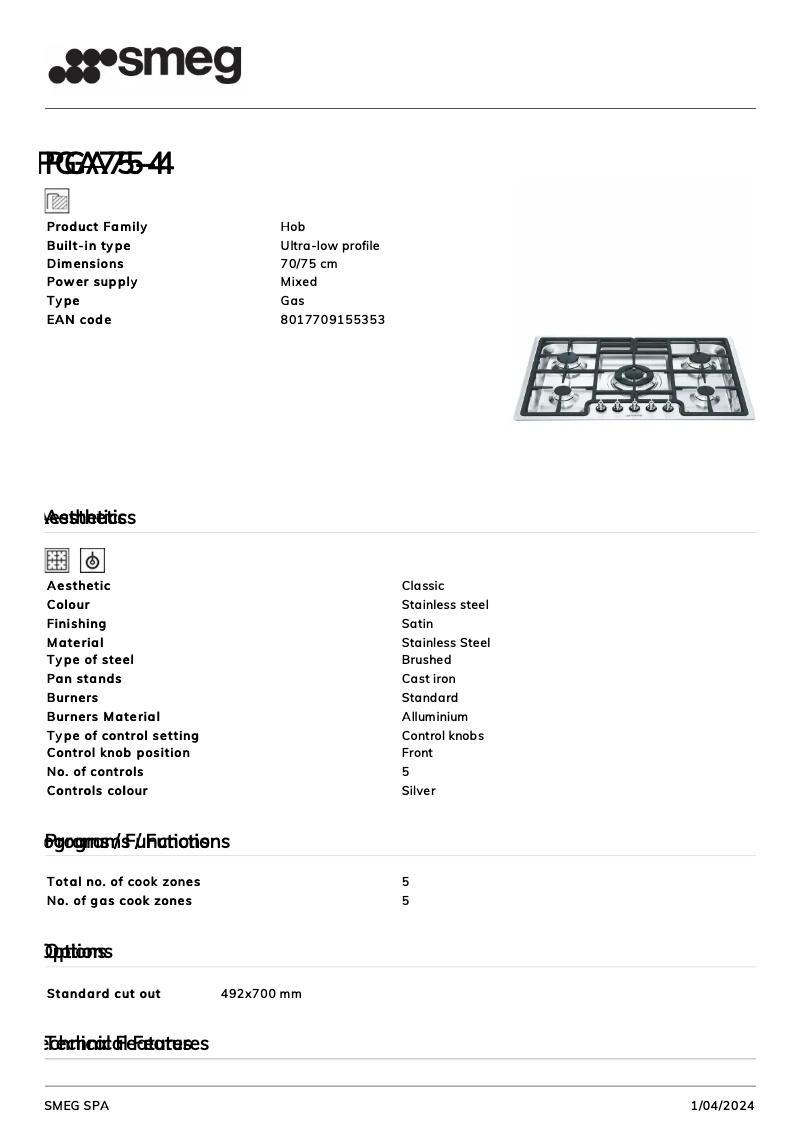 Image de la première page du manuel de l'appareil PGA75-4