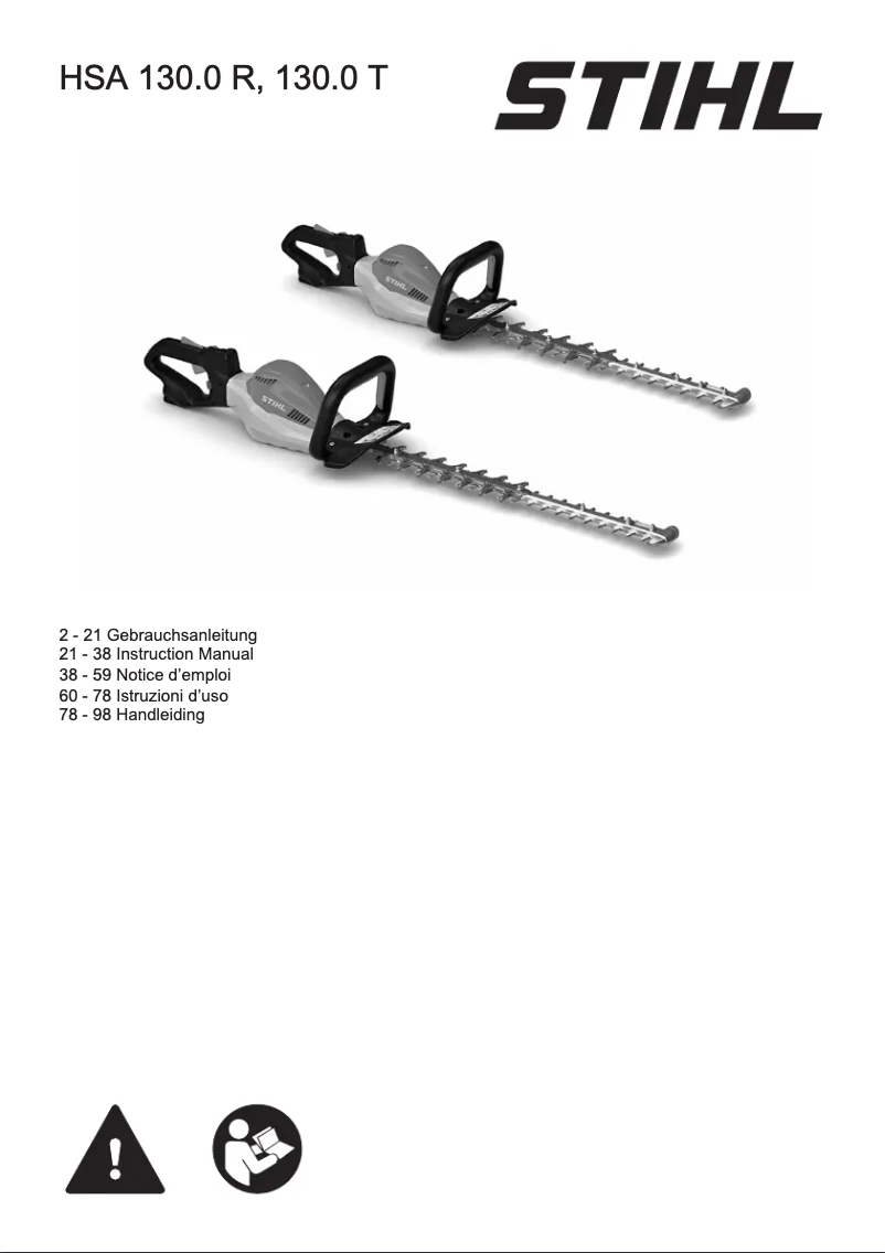 Image de la première page du manuel de l'appareil HSA 130 R