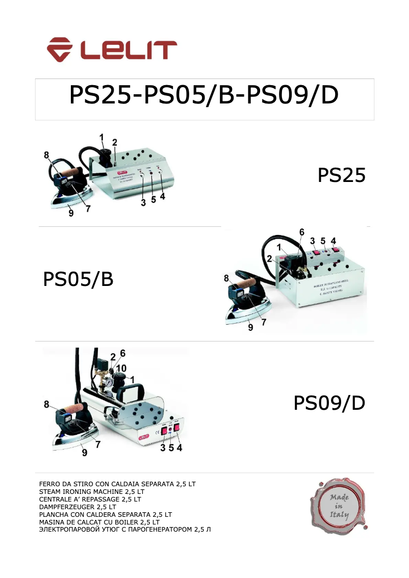 Image de la première page du manuel de l'appareil PS05/B