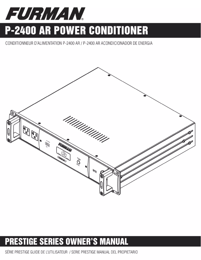 Page n°1 - Manuel utilisateur Furman P-2400 AR