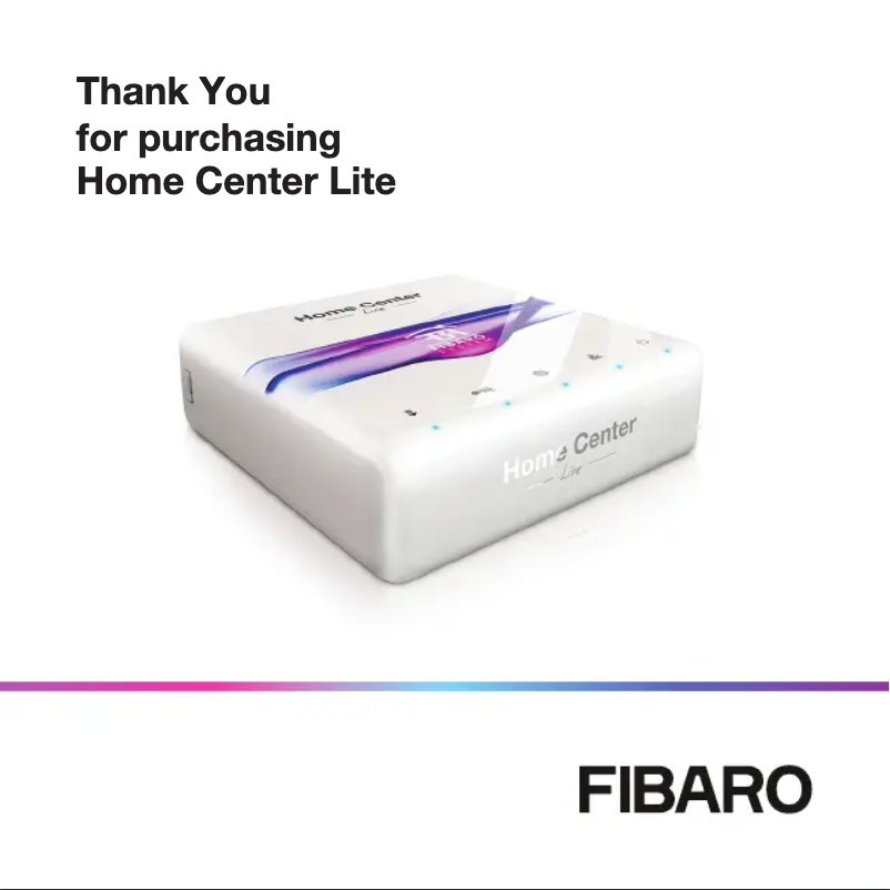 Page 1 de la notice Manuel utilisateur Fibaro Home Center Lite FGHCL