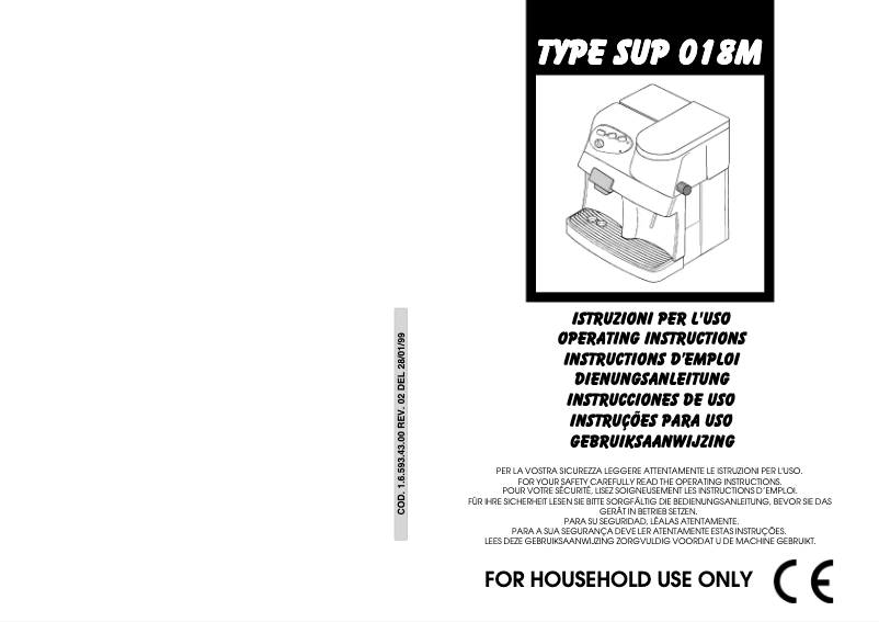 Image de la première page du manuel de l'appareil Saeco Vienna Deluxe Non Rapid Steam SUP 018 M