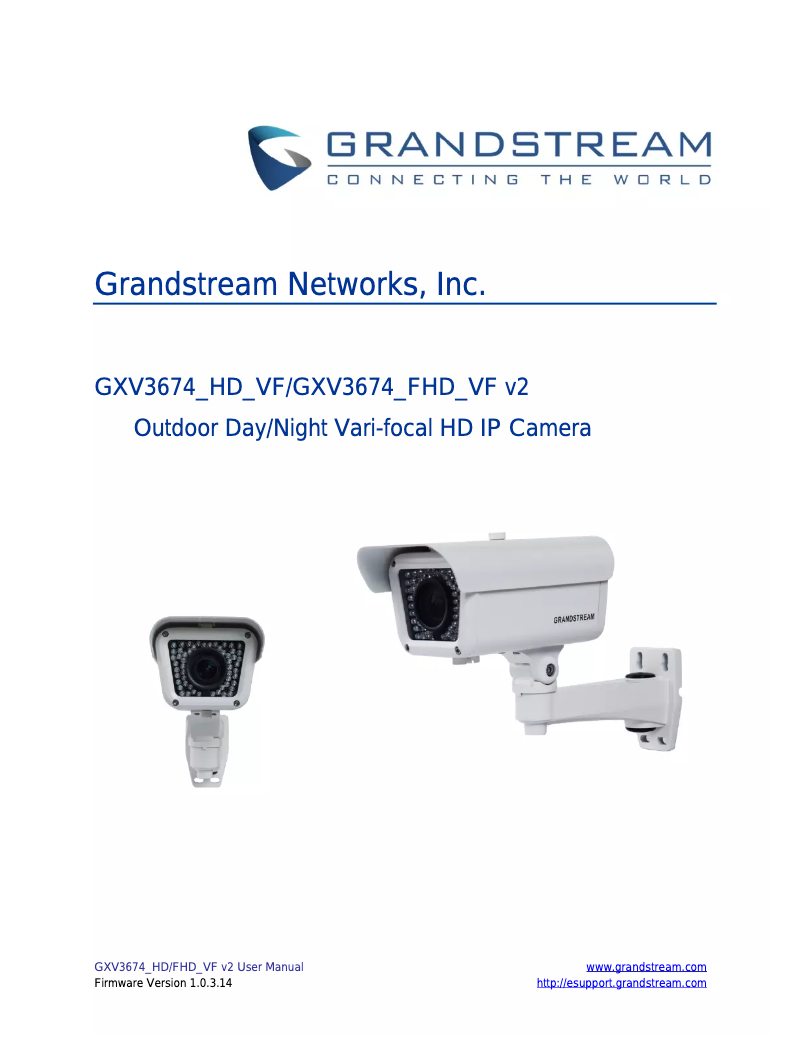 Imagen de la primera página del manual del dispositivo GXV3674_HD