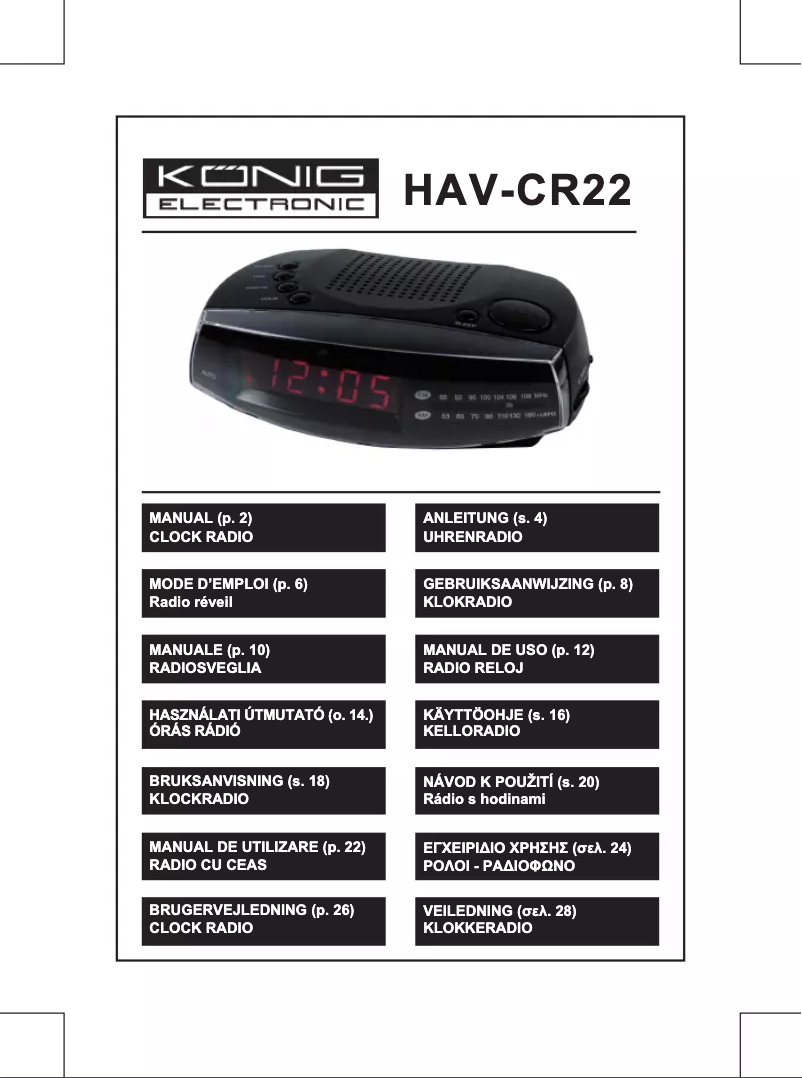 Página 1 del manual Manual de usuario Konig HAV-CR22