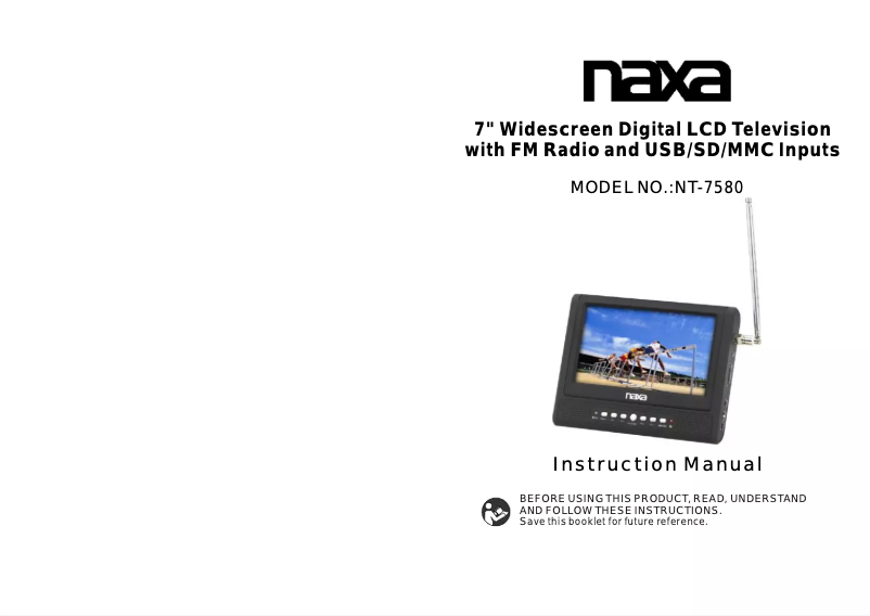 Page n°1 - Manuel utilisateur Naxa NT-7580