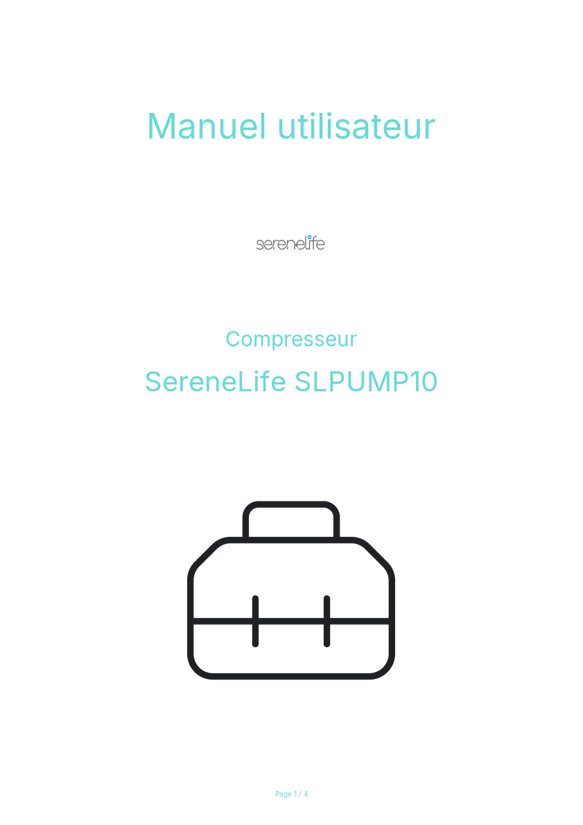 Image de la première page du manuel de l'appareil SLPUMP10