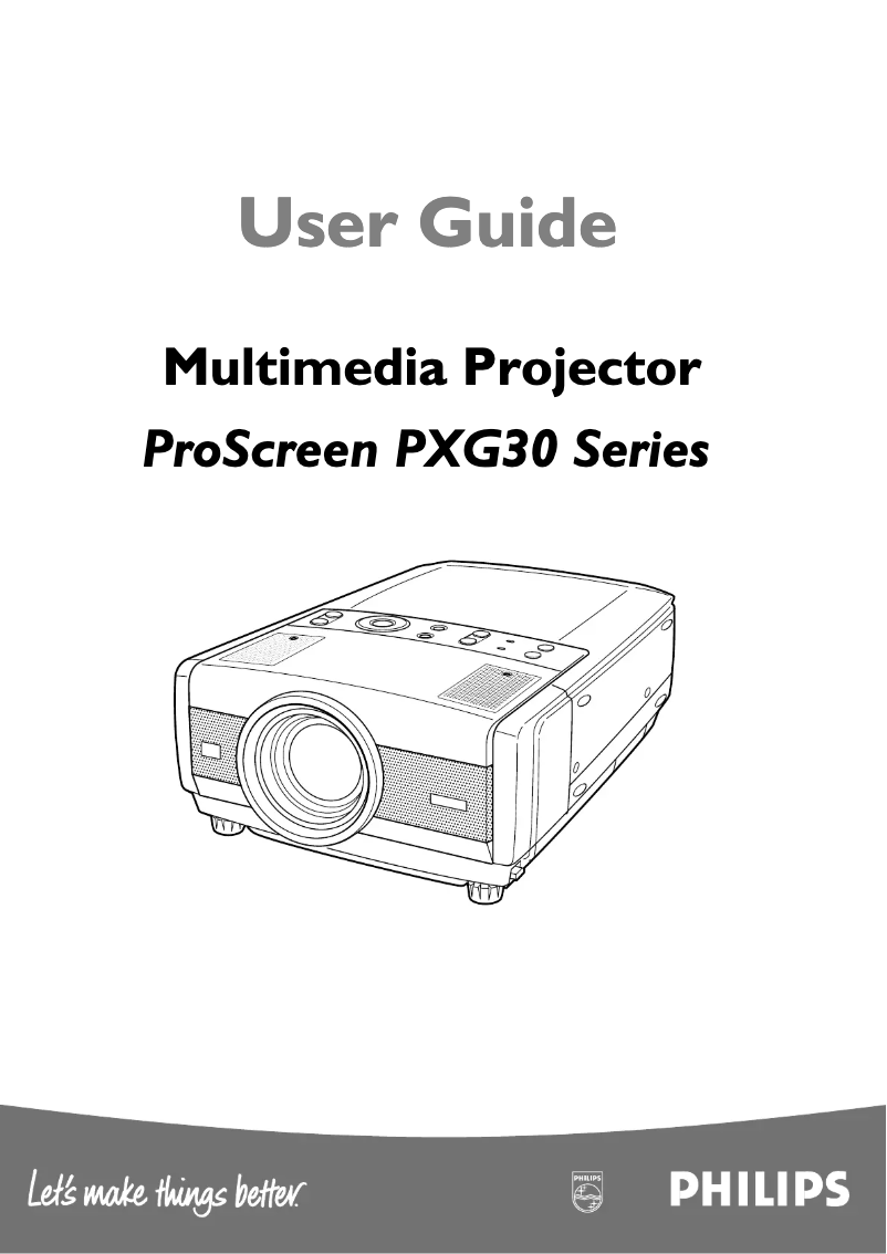 Page n°1 - Manuel utilisateur Philips ProScreen PGX30