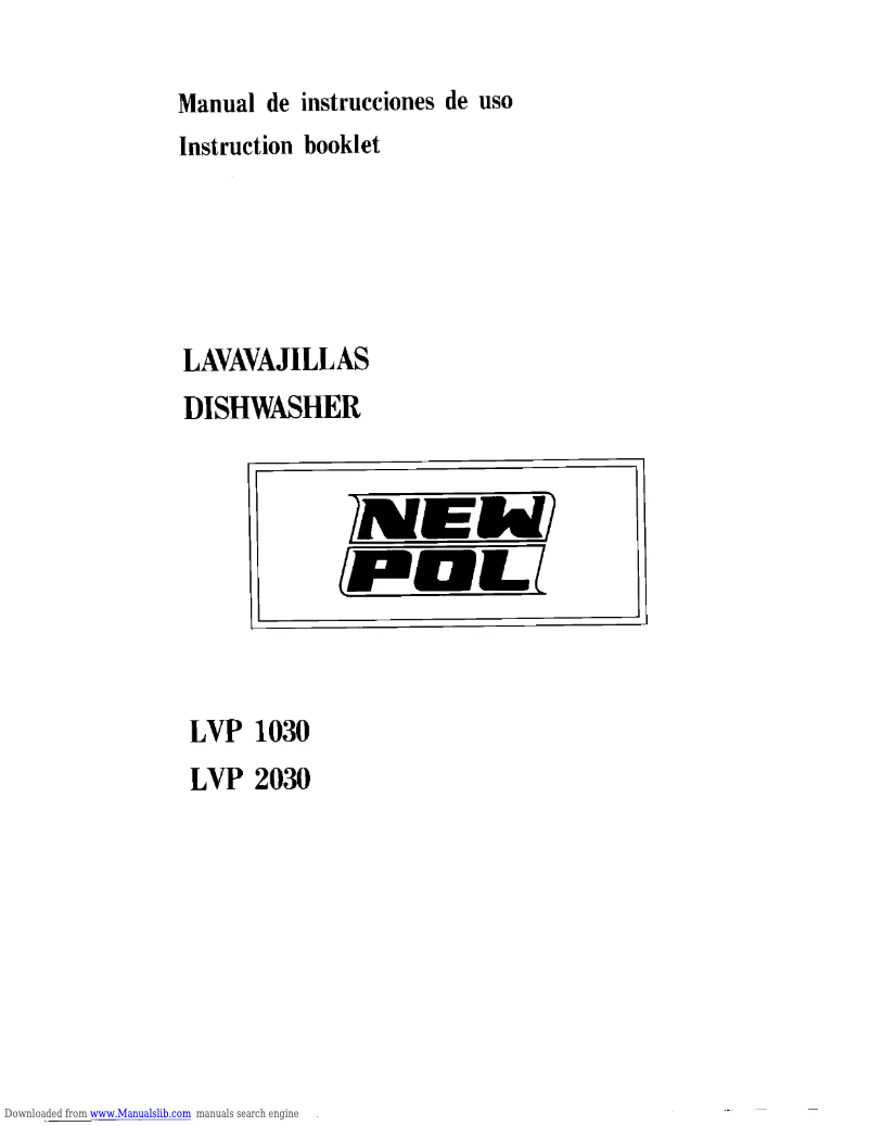Image de la première page du manuel de l'appareil LVP 2030