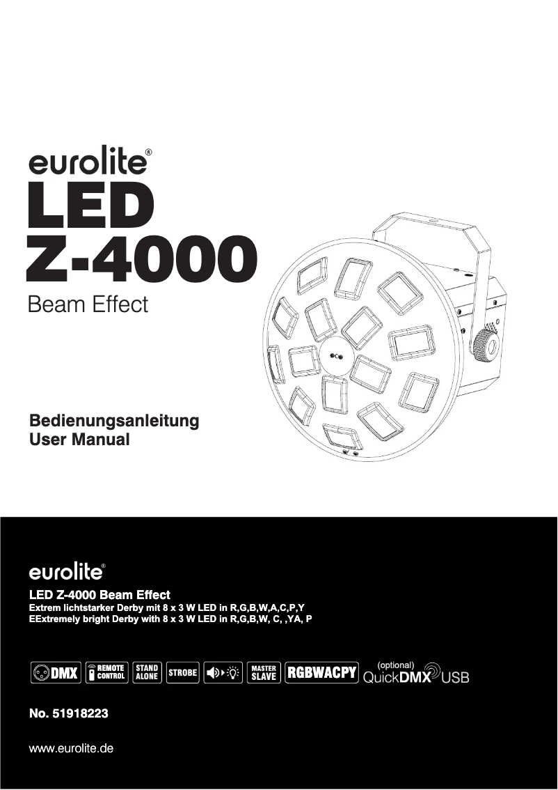 Page 1 de la notice Manuel utilisateur Eurolite LED Z-4000