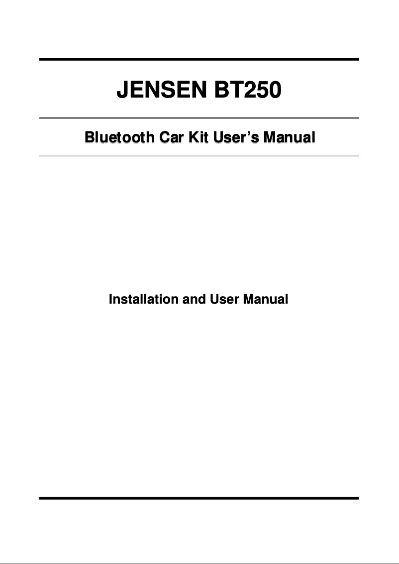 Image de la première page du manuel de l'appareil BT250