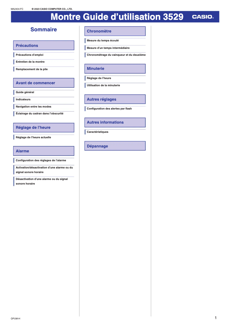 Page n°1 - Manuel utilisateur Casio G-Shock DW-6900