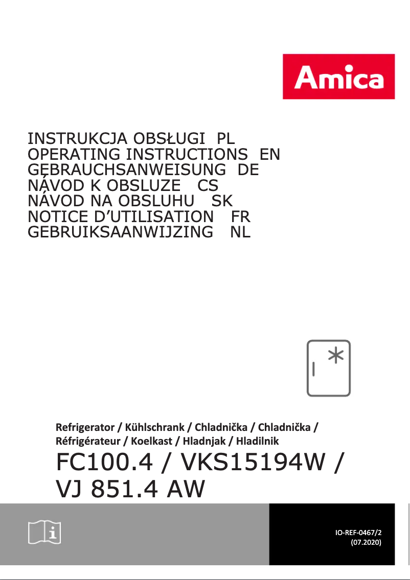 Page n°1 - Manuel utilisateur Amica FC100.4